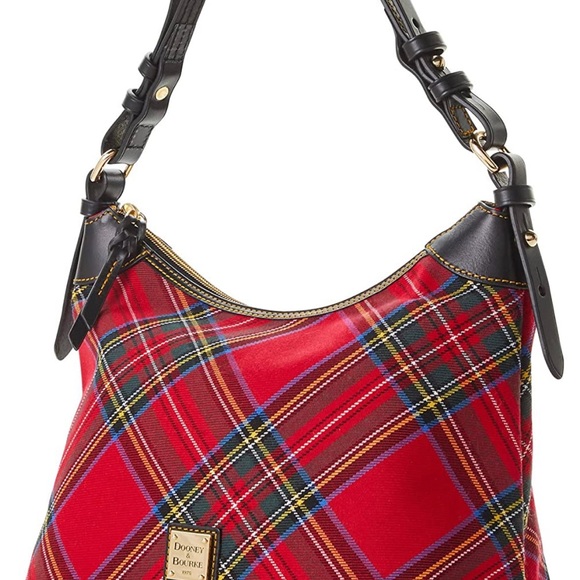 🆕 Dooney & Bourke Red Tartan Plaid Large Erica Shoulder Bag - Picture 3 of 8
